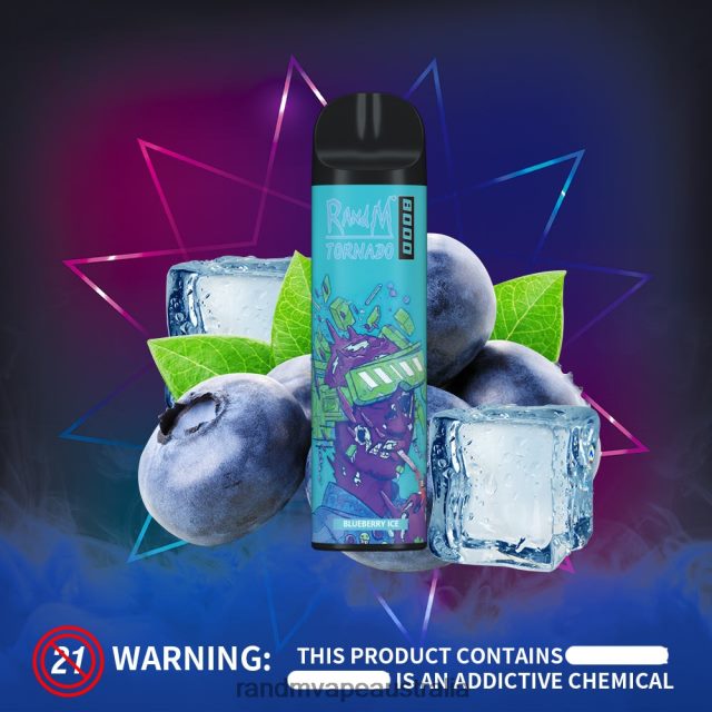 RandM Vape Sydney - RandM Tornado 8000 Airflow Control Vape Device 1Pc 6NRPJ4237 Blue Razz Ice